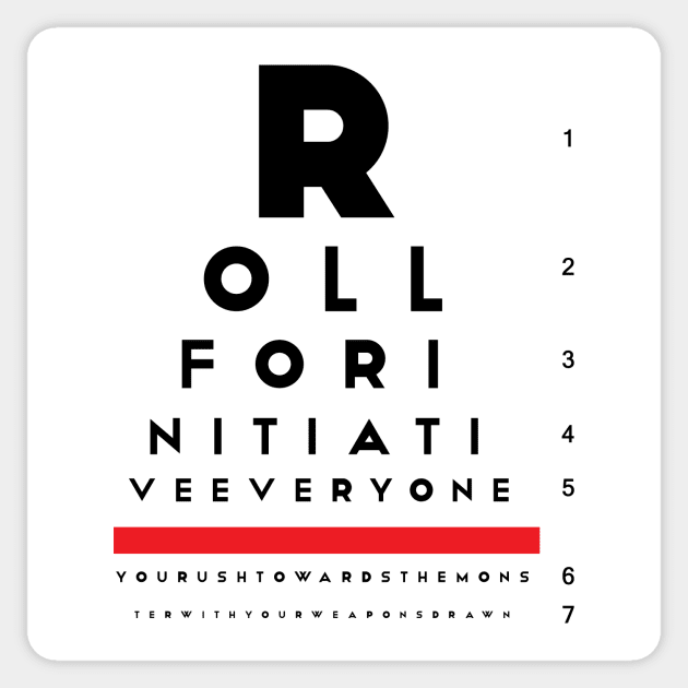 Roll for Initiative - Eye Chart Sticker by GorsskyVlogs